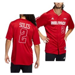 NC State Wolfpack Noah Soles College Baseball Jersey Red