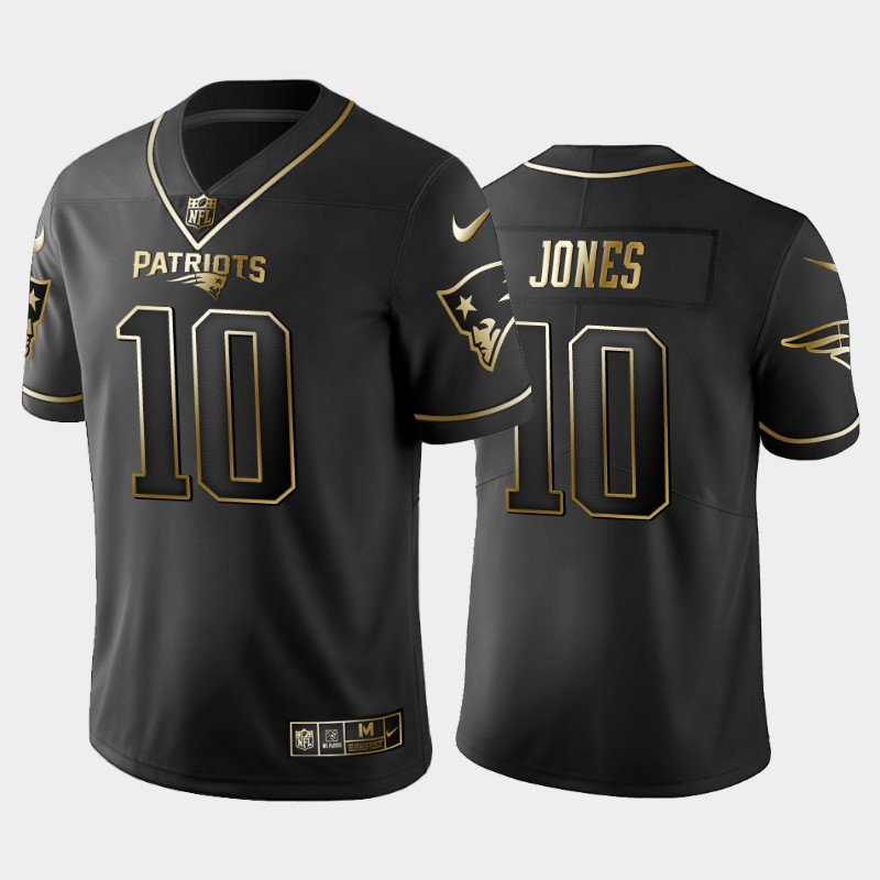 New England Patriots Mac Jones Black Golden Limited Jersey New England Patriots Mac Jones Black Golden Limited Jersey