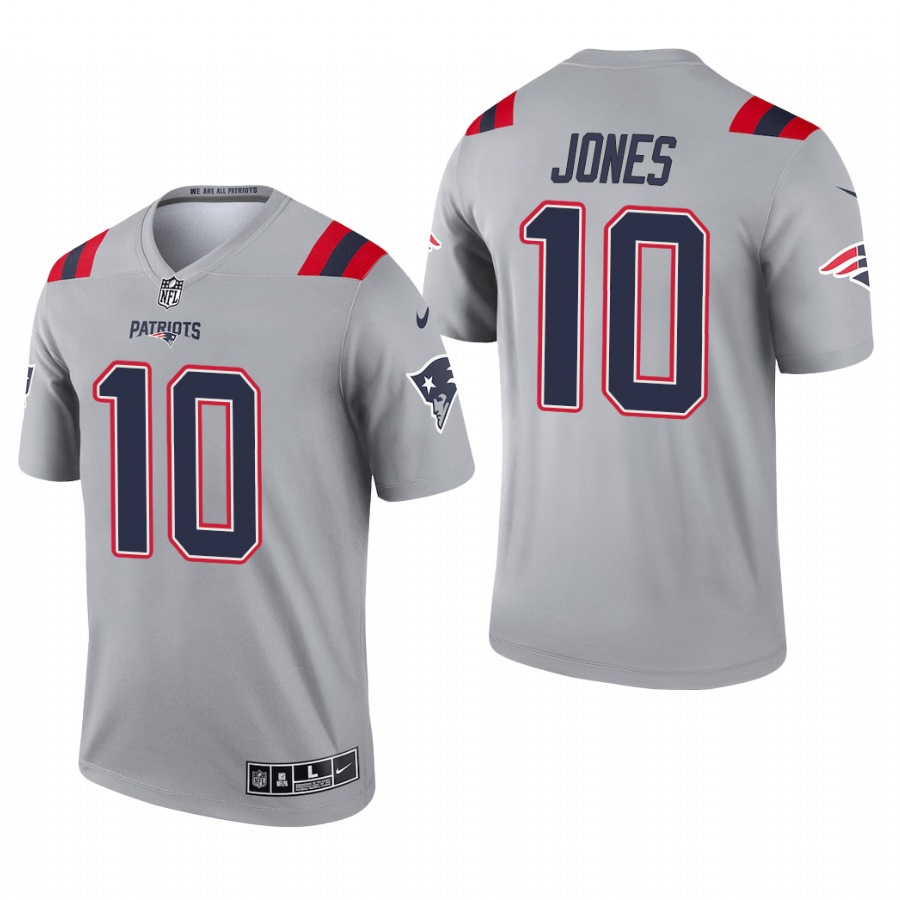 New England Patriots Mac Jones Gray Inverted Limited Jersey New England Patriots Mac Jones Gray Inverted Limited Jersey