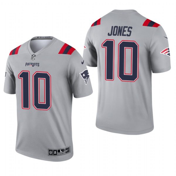 New England Patriots Mac Jones Gray Inverted Limited Jersey New England Patriots Mac Jones Gray Inverted Limited Jersey