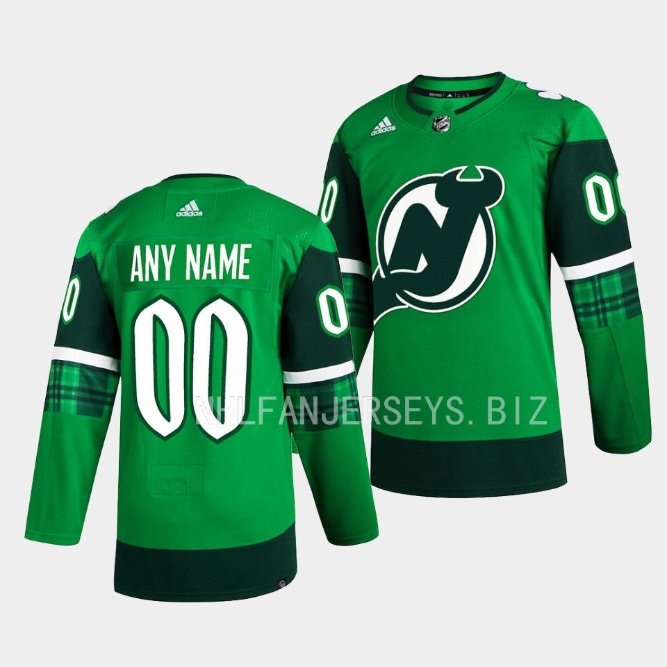 New Jersey Devils Custom 2023 St. Patricks Day Green Jersey New Jersey Devils Custom 2023 St. Patricks Day Green Jersey