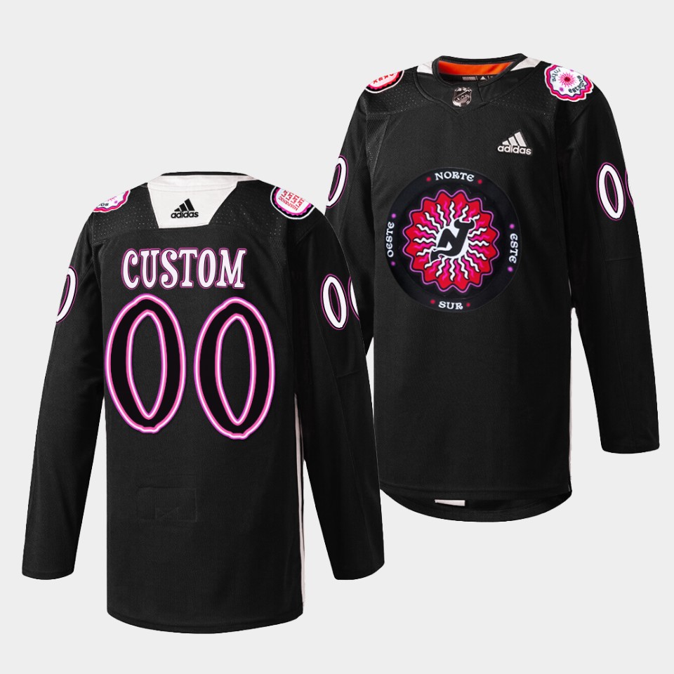 New Jersey Devils Custom Hispanic Heritage Night Black Jersey New Jersey Devils Custom Hispanic Heritage Night Black Jersey