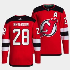 New Jersey Devils Damon Severson Home Red Jersey