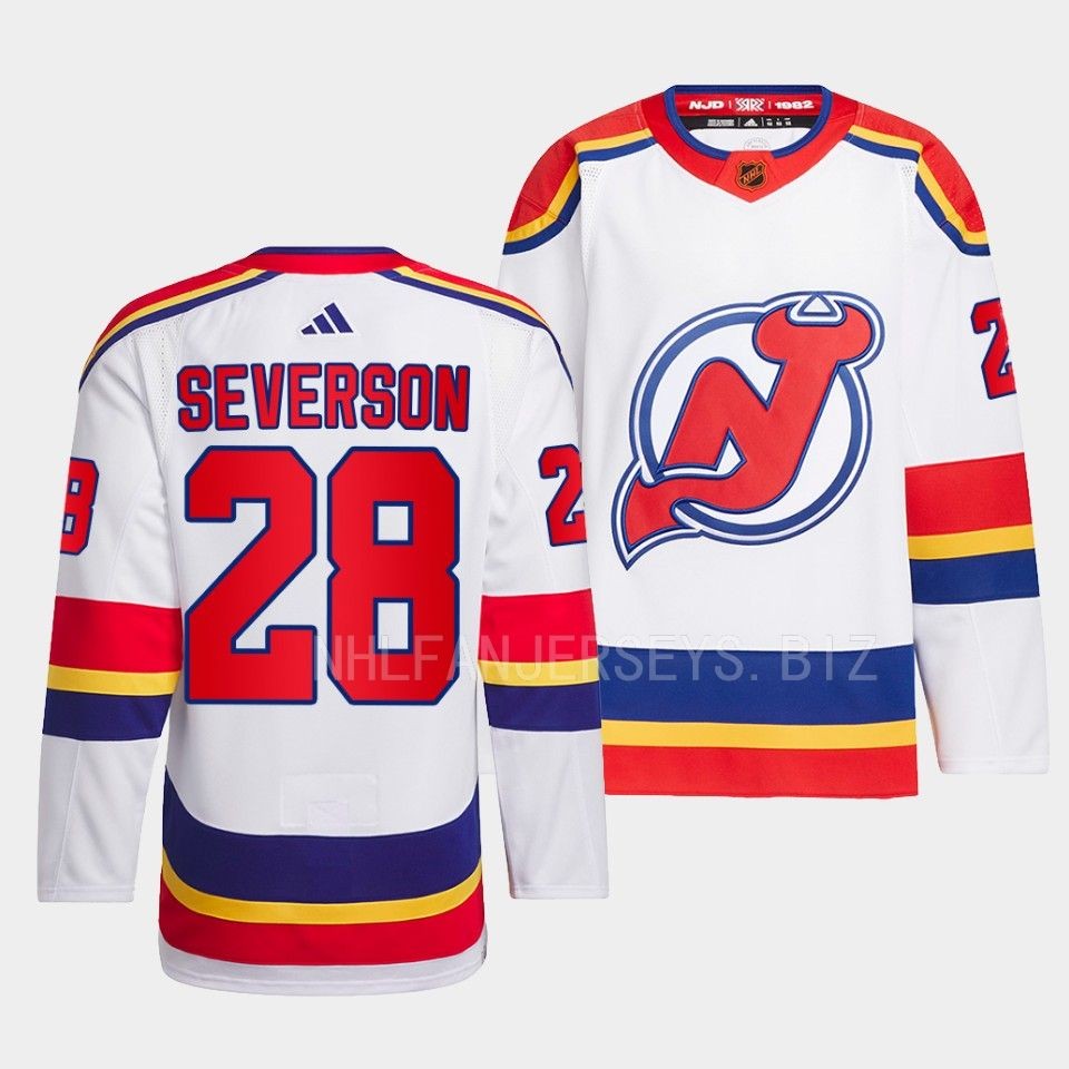 New Jersey Devils Damon Severson Reverse White Jersey New Jersey Devils Damon Severson Reverse White Jersey