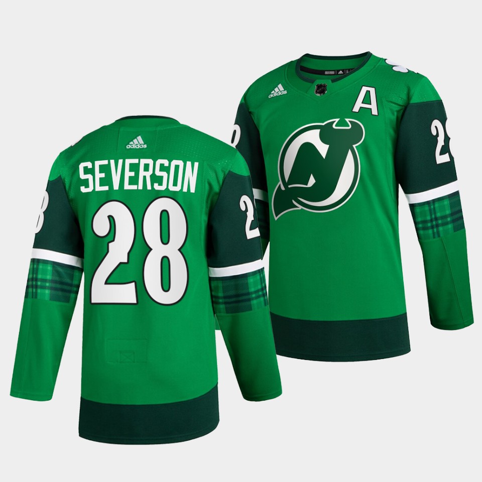 New Jersey Devils Damon Severson St Patricks Day Green Jersey New Jersey Devils Damon Severson St Patricks Day Green Jersey