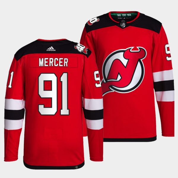 New Jersey Devils Dawson Mercer 40th Anniversary Red Jersey New Jersey Devils Dawson Mercer 40th Anniversary Red Jersey