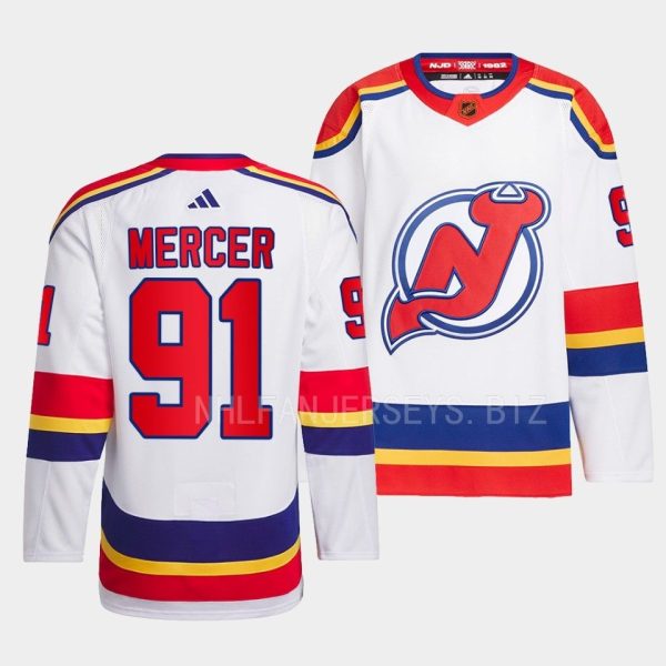 New Jersey Devils Dawson Mercer Reverse White Jersey New Jersey Devils Dawson Mercer Reverse White Jersey