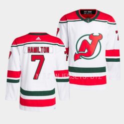 New Jersey Devils Dougie Hamilton 2022-23 Heritage White Jersey