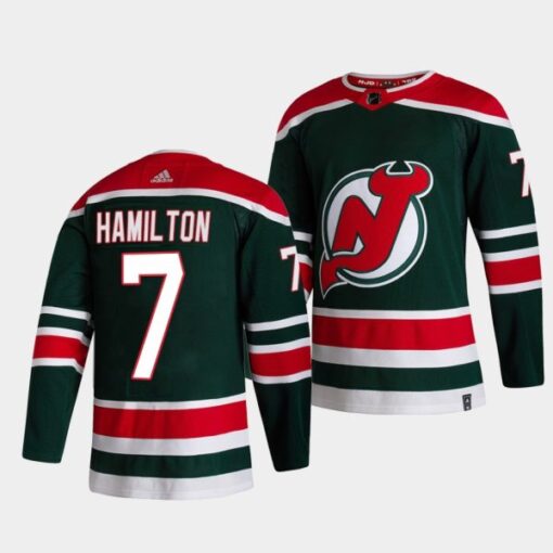 New Jersey Devils Dougie Hamilton Reverse Special Edition Green Jersey
