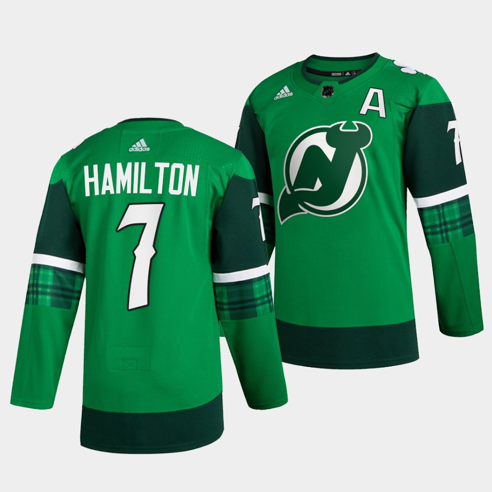 New Jersey Devils Dougie Hamilton St Patricks Day Green Jersey New Jersey Devils Dougie Hamilton St Patricks Day Green Jersey