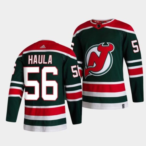New Jersey Devils Erik Haula Reverse Green Jersey