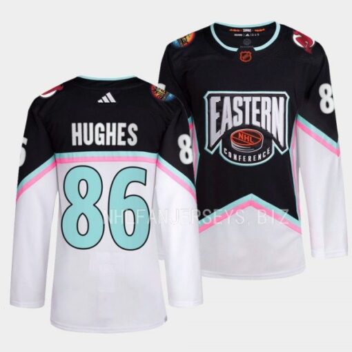 New Jersey Devils Jack Hughes 2023 NHL All-Star Black Eastern Conference Jersey