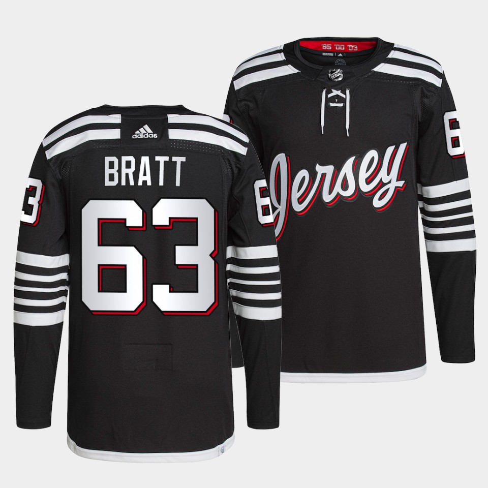 New Jersey Devils Jesper Bratt Alternate Black Jersey New Jersey Devils Jesper Bratt Alternate Black Jersey