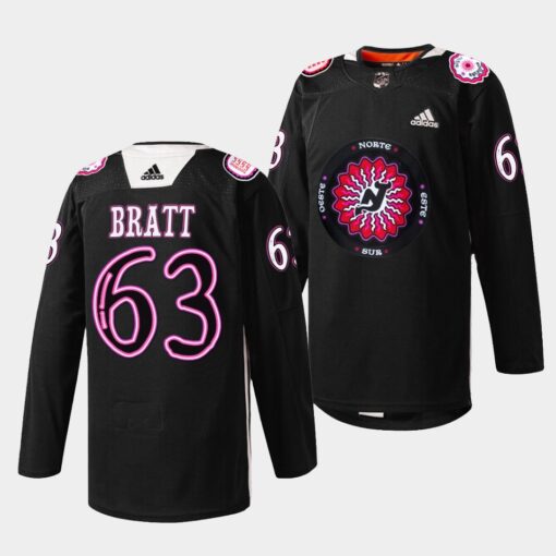 New Jersey Devils Jesper Bratt Black Hispanic Heritage Night Jersey
