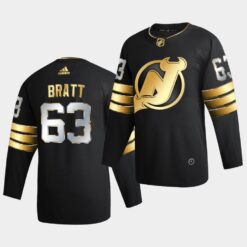 New Jersey Devils Jesper Bratt Golden Edition Limited Black Jersey