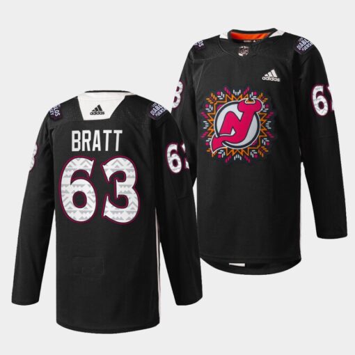 New Jersey Devils Jesper Bratt Hispanic Heritage Night Black Jersey
