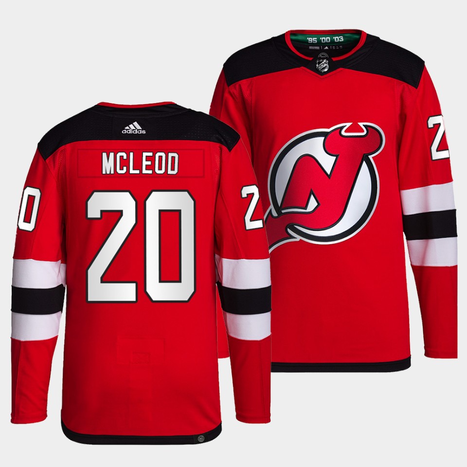 New Jersey Devils Michael McLeod Home Red Jersey New Jersey Devils Michael McLeod Home Red Jersey