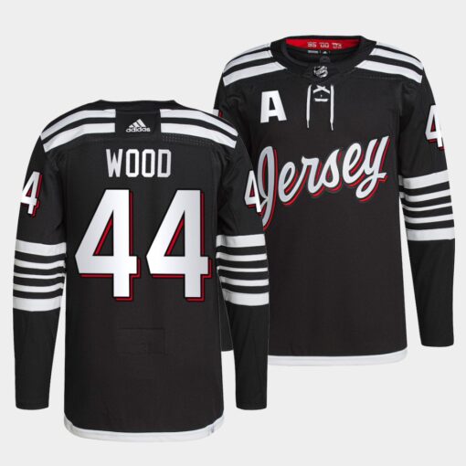New Jersey Devils Miles Wood Alternate Black Jersey