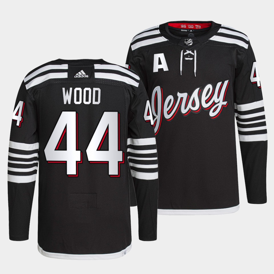 New Jersey Devils Miles Wood Alternate Black Jersey New Jersey Devils Miles Wood Alternate Black Jersey