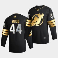 New Jersey Devils miles wood Golden Edition Limited Black Jersey