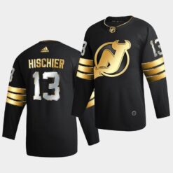 New Jersey Devils Nico Hischier Golden Edition Limited Black Jersey
