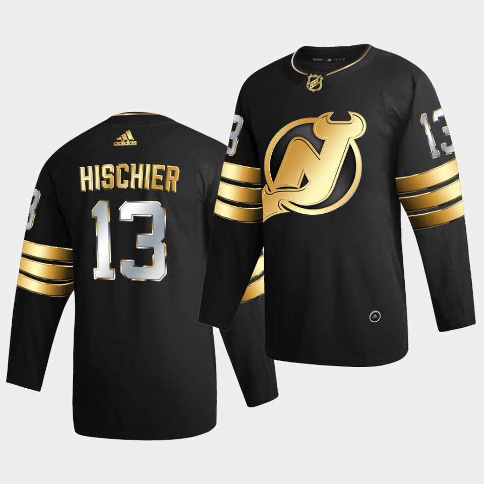 New Jersey Devils Nico Hischier Golden Edition Limited Black Jersey New Jersey Devils Nico Hischier Golden Edition Limited Black Jersey
