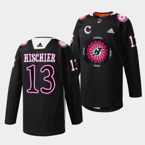 New Jersey Devils Nico Hischier Hispanic Heritage Night Black Jersey