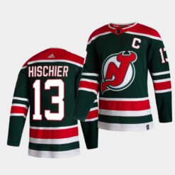 New Jersey Devils Nico Hischier Reverse Green Special Edition Jersey