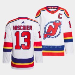 New Jersey Devils Nico Hischier Reverse White Jersey