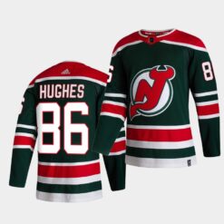 New Jersey Devils Reverse jack hughes Green Special Edition Jersey