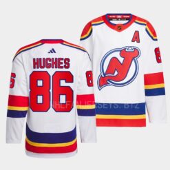 New Jersey Devils Reverse Jack Hughes White Jersey
