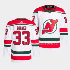 New Jersey Devils Ryan Graves 2022-23 Heritage White Jersey