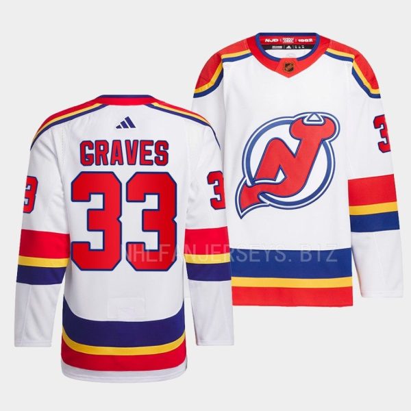 New Jersey Devils Ryan Graves Reverse White Jersey New Jersey Devils Ryan Graves Reverse White Jersey