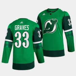 New Jersey Devils Ryan Graves St Patricks Day Green Jersey