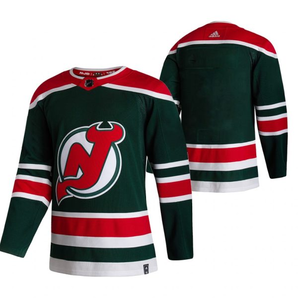 New Jersey Devils Team 2021 Reverse Retro Green Jersey New Jersey Devils Team 2021 Reverse Retro Green Jersey