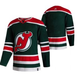 New Jersey Devils Team 2021 Reverse Retro Green Jersey