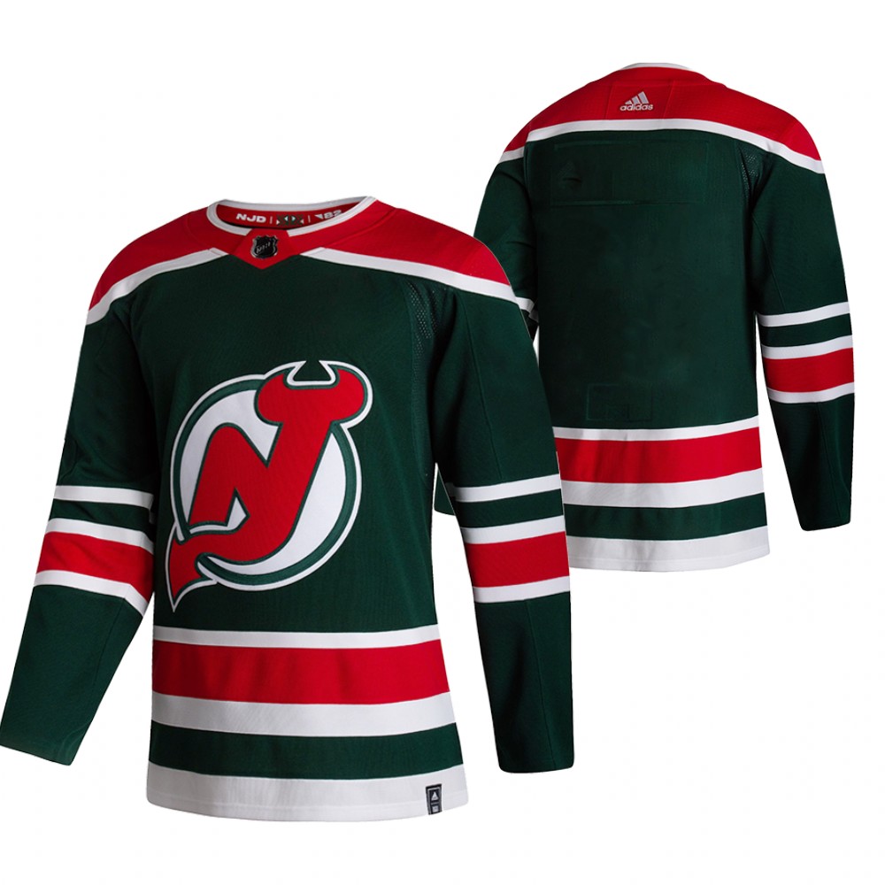 New Jersey Devils Team 2021 Reverse Retro Green Jersey New Jersey Devils Team 2021 Reverse Retro Green Jersey