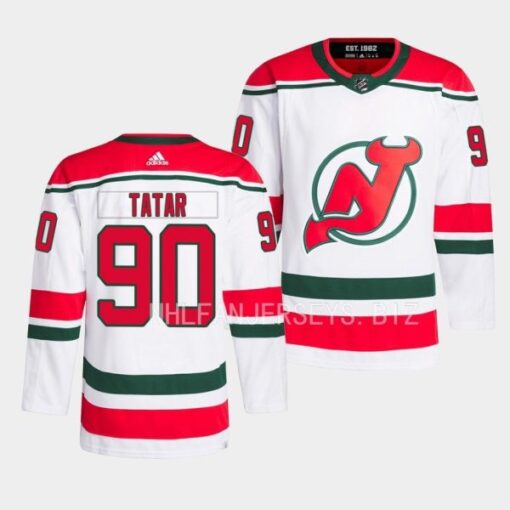 New Jersey Devils Tomas Tatar 2022-23 Heritage White Jersey