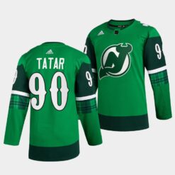 New Jersey Devils Tomas Tatar St Patricks Day Green Jersey