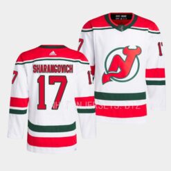 New Jersey Devils Yegor Sharangovich 2022-23 Heritage White Jersey