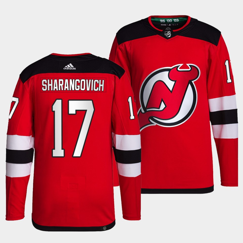 New Jersey Devils Yegor Sharangovich Home Red Jersey New Jersey Devils Yegor Sharangovich Home Red Jersey
