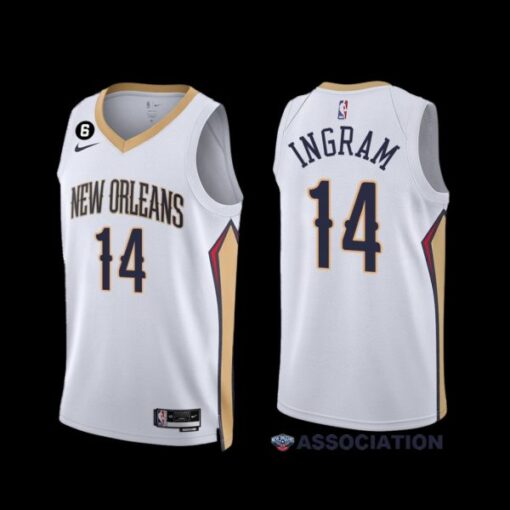 New Orleans Pelicans Brandon Ingram 2022-23 White Association Edition Jersey