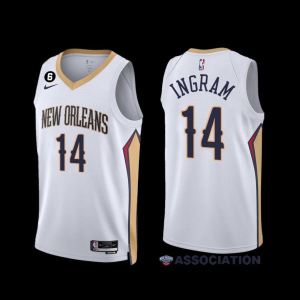 New Orleans Pelicans Brandon Ingram 2022-23 White Association Edition Jersey New Orleans Pelicans Brandon Ingram 2022-23 White Association Edition Jersey