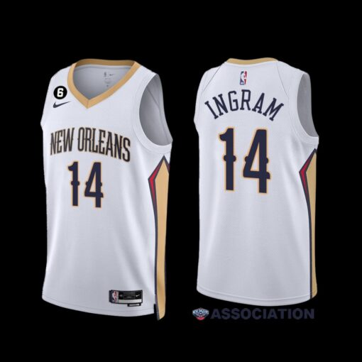 New Orleans Pelicans Brandon Ingram 2022-23 White Association Edition Jersey