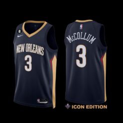 New Orleans Pelicans C.J. McCollum 2022-23 Icon Edition NO.6 Patch Jersey Navy