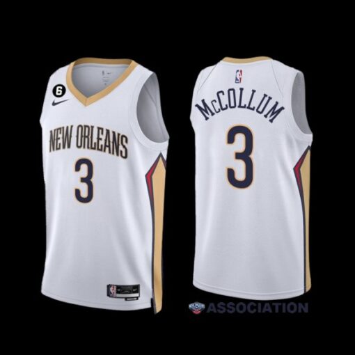 New Orleans Pelicans C.J. McCollum 2022-23 White Association Edition Jersey