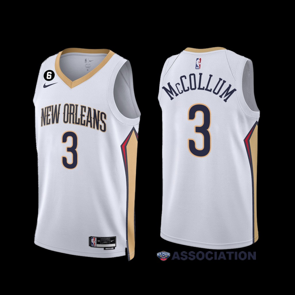 New Orleans Pelicans C.J. McCollum 2022-23 White Association Edition Jersey New Orleans Pelicans C.J. McCollum 2022-23 White Association Edition Jersey