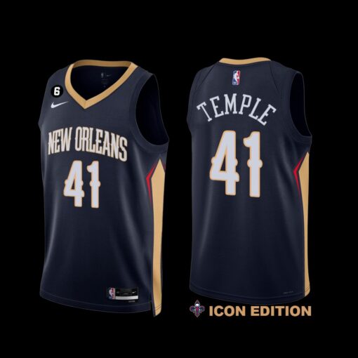 New Orleans Pelicans Garrett Temple 2022-23 Icon Edition Jersey Navy