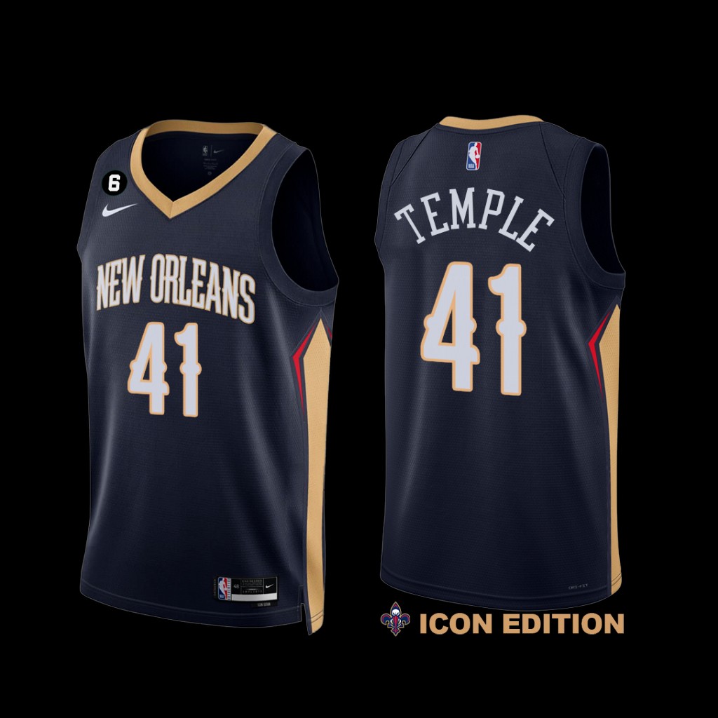 New Orleans Pelicans Garrett Temple 2022-23 Icon Edition Jersey Navy New Orleans Pelicans Garrett Temple 2022-23 Icon Edition Jersey Navy