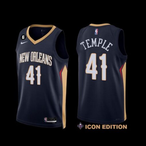 New Orleans Pelicans Garrett Temple 2022-23 Icon Edition Jersey Navy